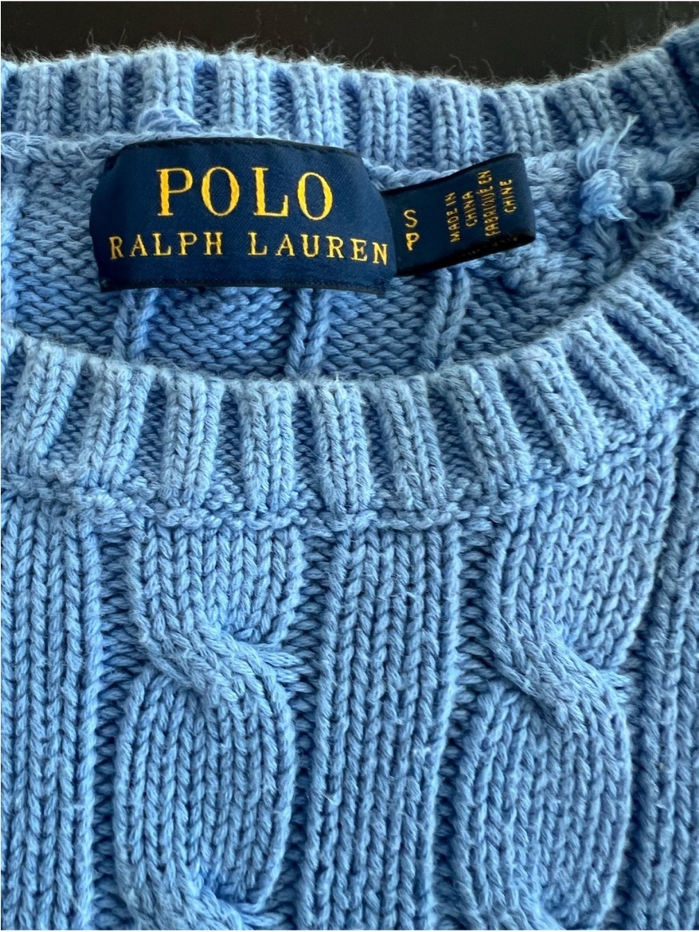 Polo Ralph Lauren | Light Blue Cable-Knit Sweater | Size S - Picture 4 of 10
